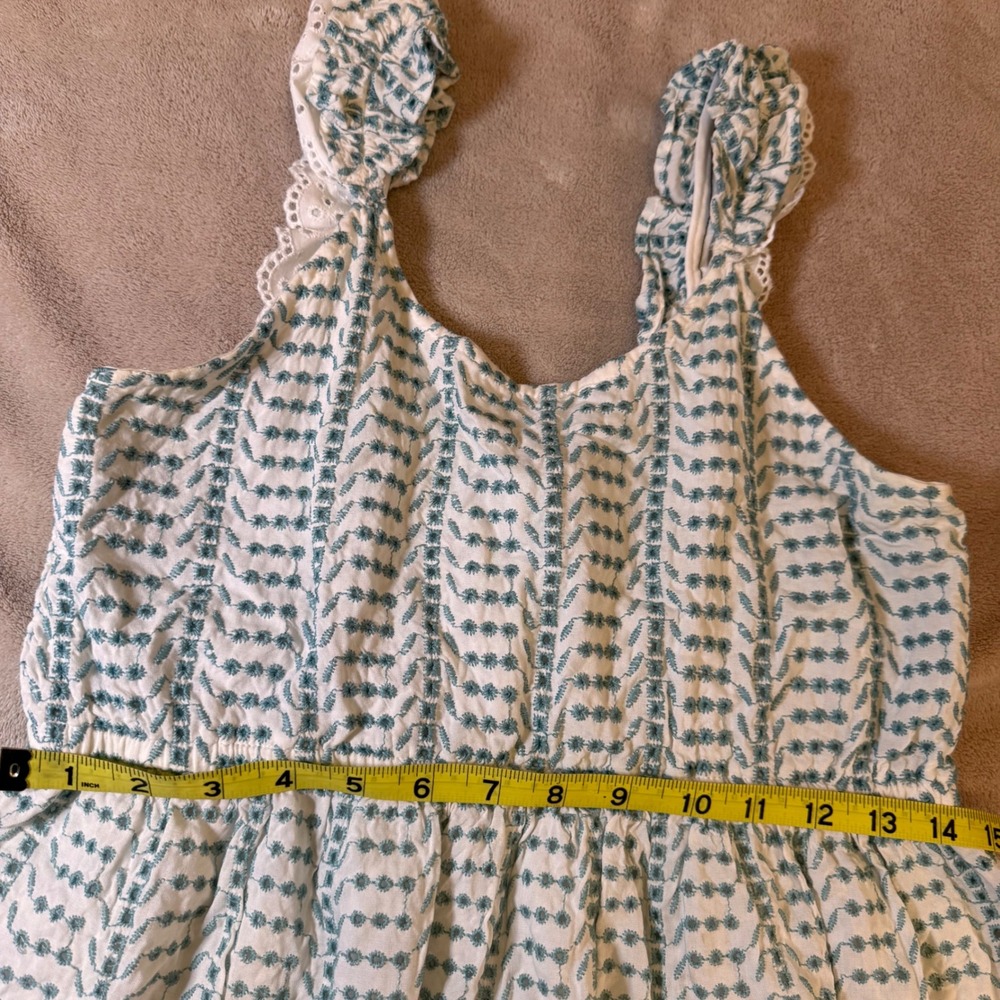 Jessica Simpson Cottagecore Prairie Embroidered Meadow Milkmaid Dress SZ L - Picture 10 of 16